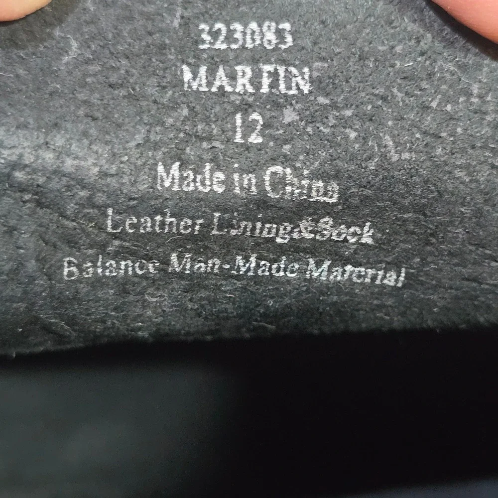 Borelli Martin Dress Shoes 12 Black Leather Square‎ Toe Derby Oxford 323083